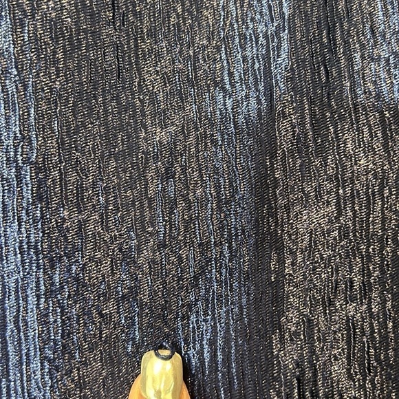 TOPSHOP Premium Textured tiered open back Midi Dress Medium Blue Metallic Size 6 - Picture 7 of 10